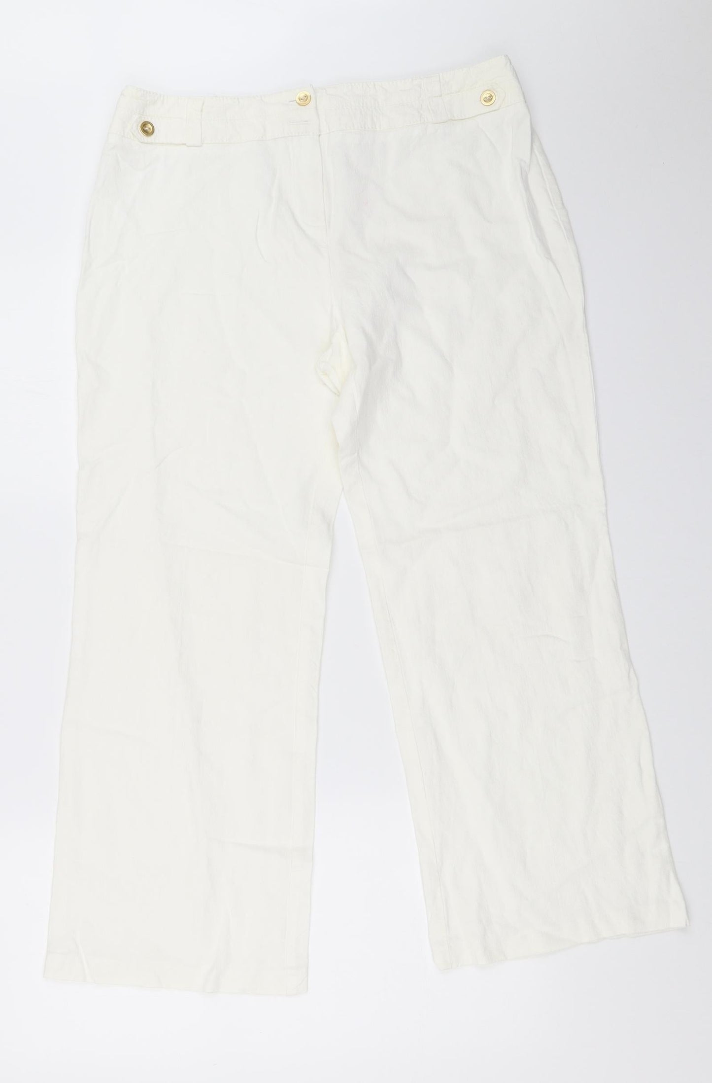 Womens UK Size 34 in Preworn Regular Fit  White Trousers