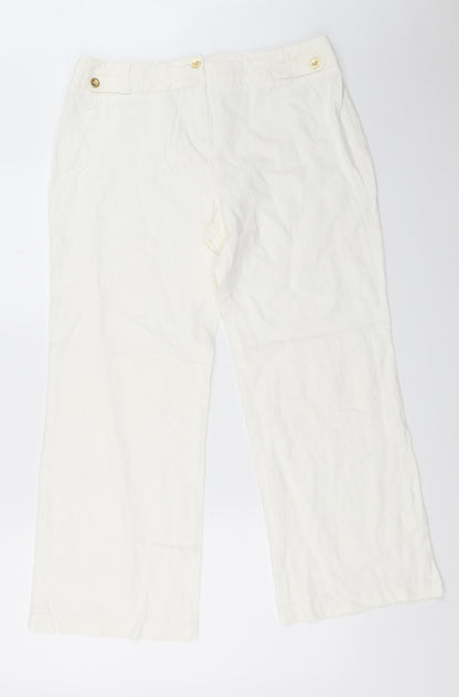 Womens UK Size 34 in Preworn Regular Fit  White Trousers