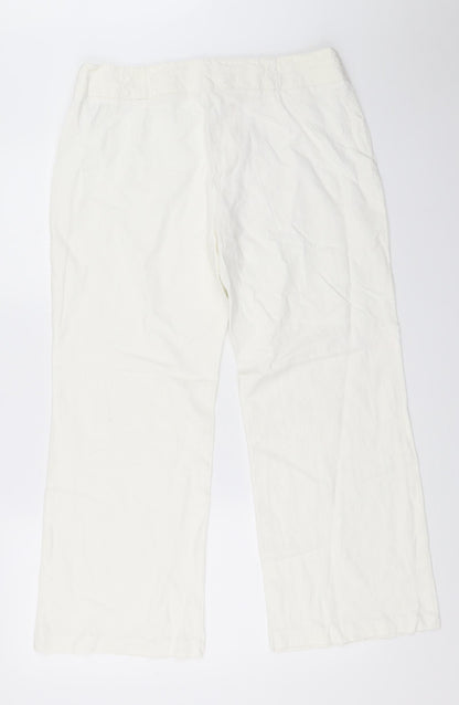Womens UK Size 34 in Preworn Regular Fit  White Trousers