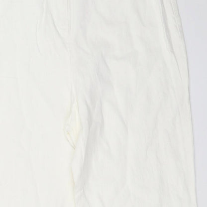 Womens UK Size 34 in Preworn Regular Fit  White Trousers