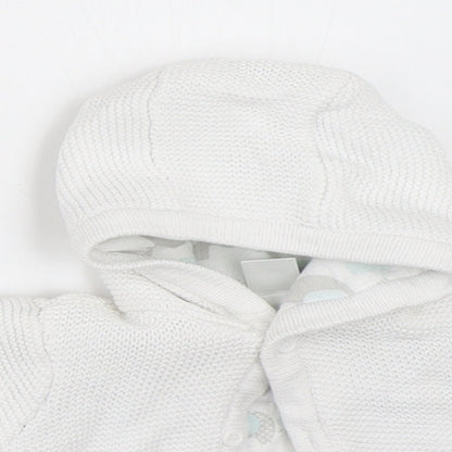 Mini Club Baby White   Cardigan Jumper Size 0-3 Months