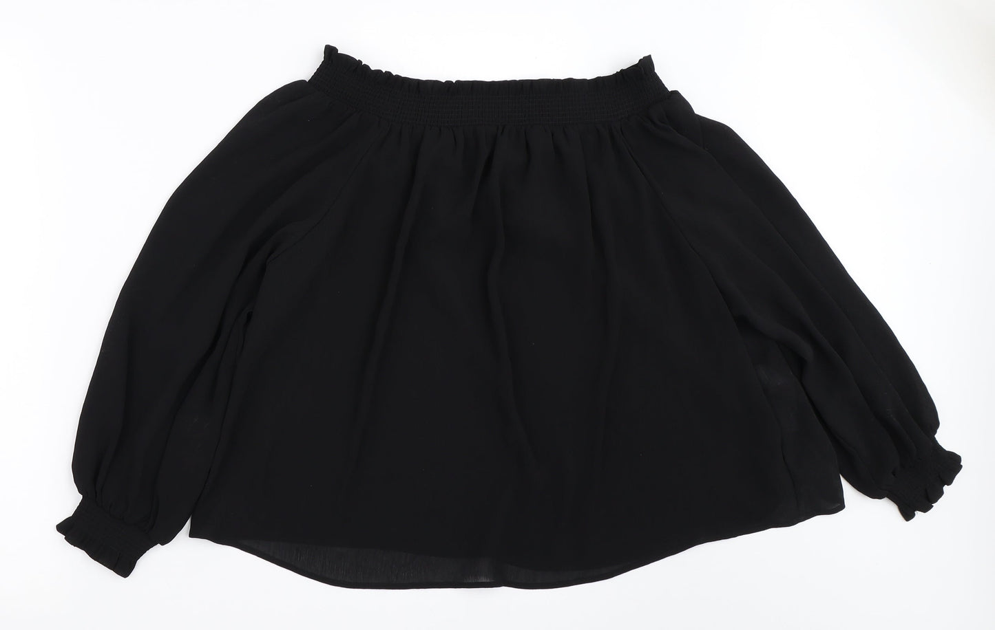Womens UK Size 10 New Look Black Basic Blouse