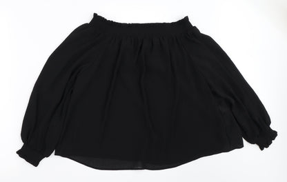 Womens UK Size 10 New Look Black Basic Blouse