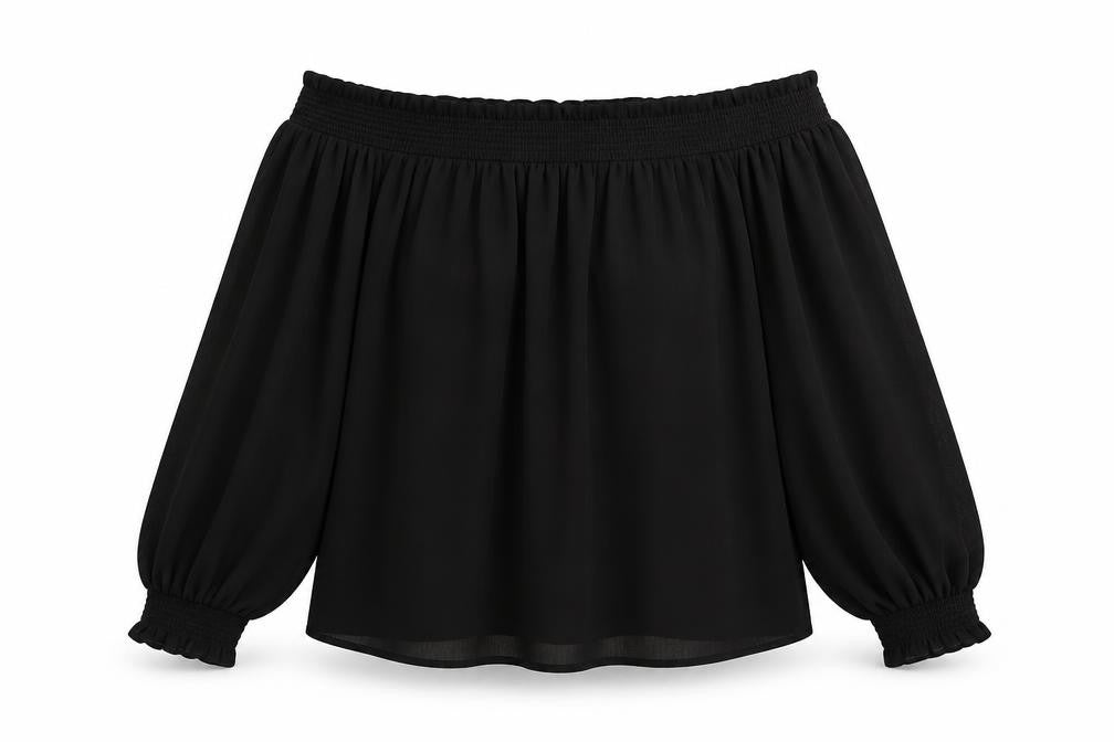 Womens UK Size 10 New Look Black Basic Blouse