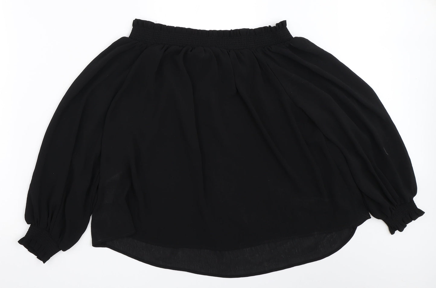 Womens UK Size 10 New Look Black Basic Blouse