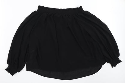 Womens UK Size 10 New Look Black Basic Blouse