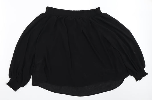 Womens UK Size 10 New Look Black Basic Blouse