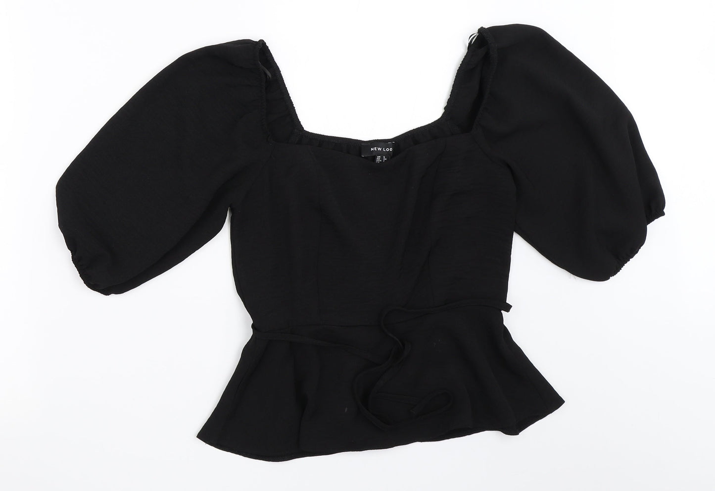 Womens UK Size 6 New Look Black Basic Blouse