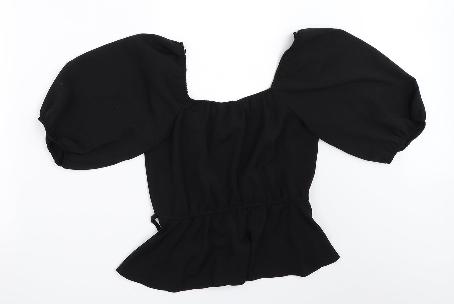 Womens UK Size 6 New Look Black Basic Blouse