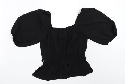 Womens UK Size 6 New Look Black Basic Blouse
