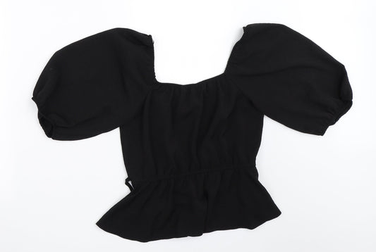 Womens UK Size 6 New Look Black Basic Blouse