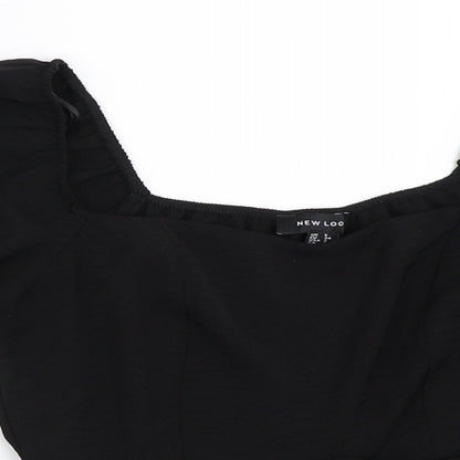 Womens UK Size 6 New Look Black Basic Blouse