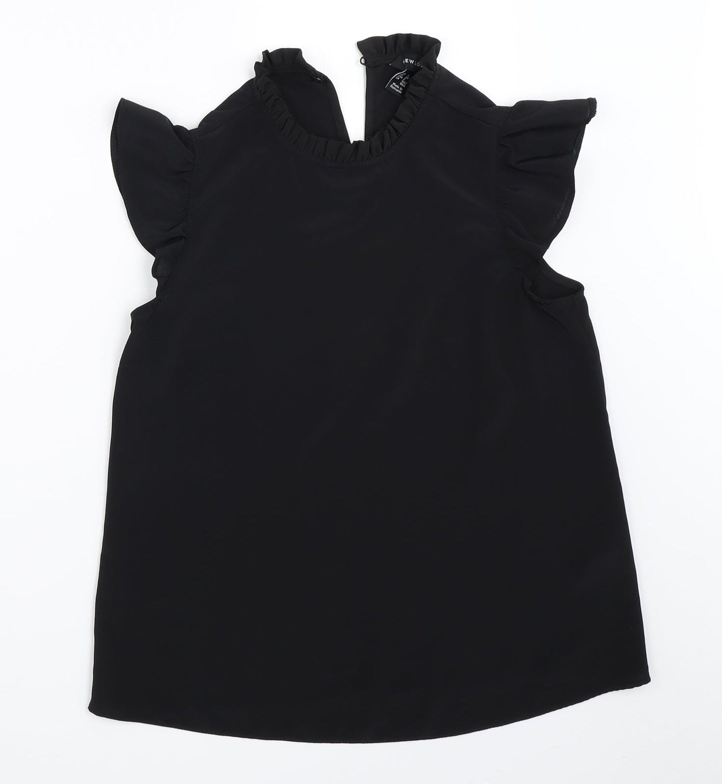 Womens UK Size 6 New Look Black Basic Blouse