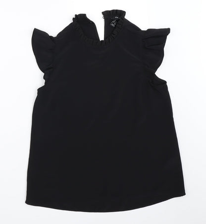 Womens UK Size 6 New Look Black Basic Blouse