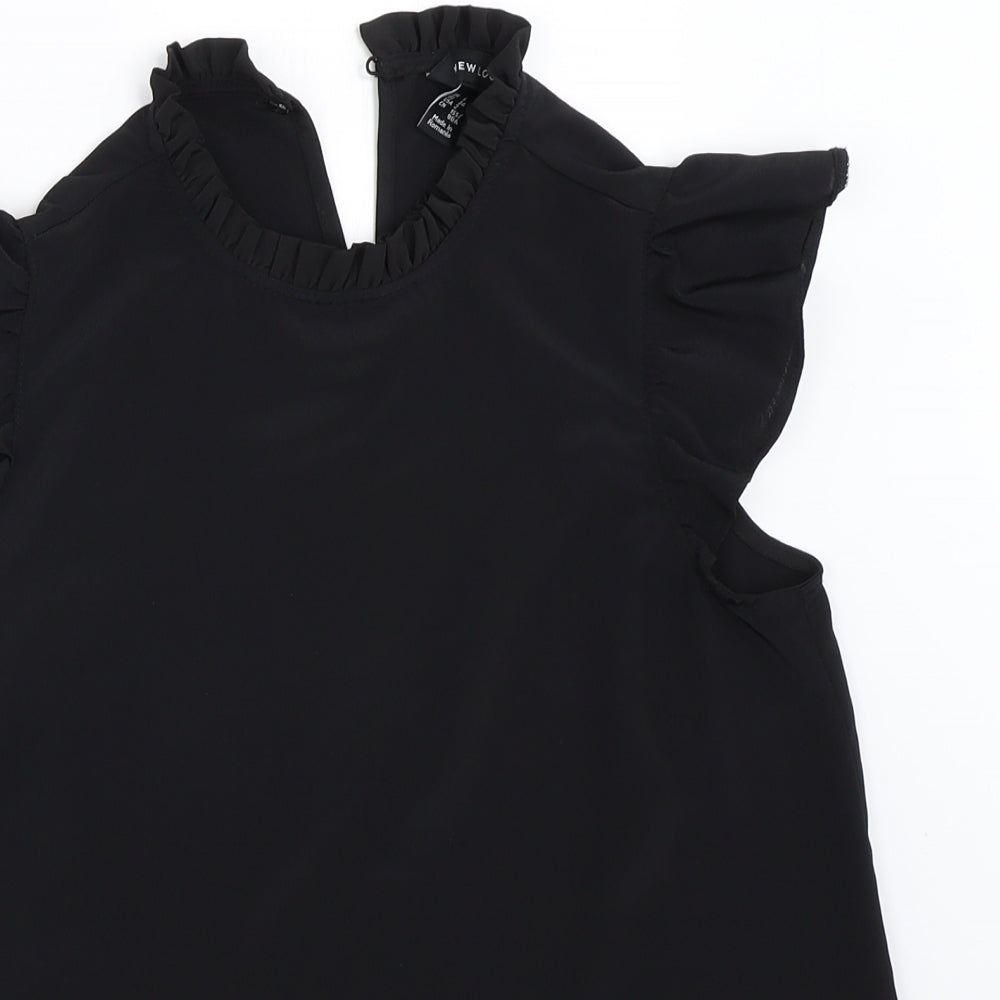 Womens UK Size 6 New Look Black Basic Blouse