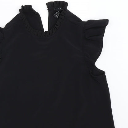 Womens UK Size 6 New Look Black Basic Blouse