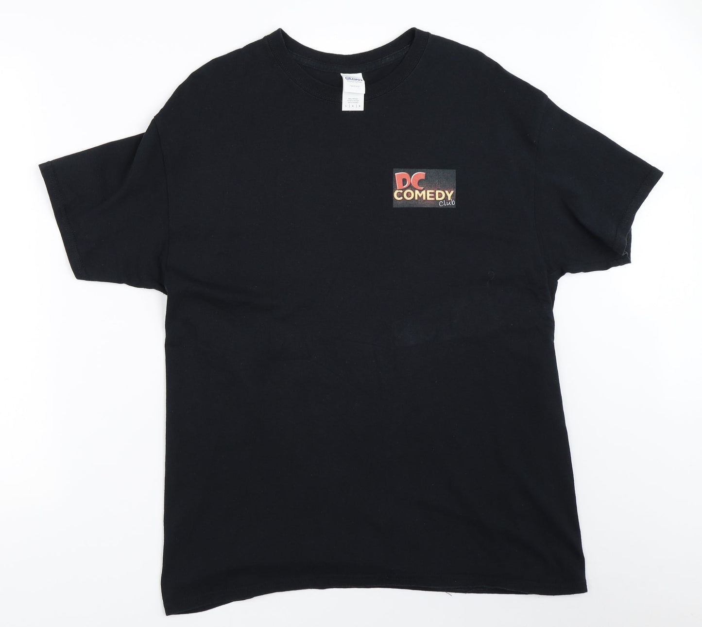 Mens UK Size L Gildan Black  T-Shirt