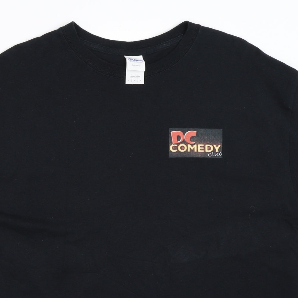 Mens UK Size L Gildan Black  T-Shirt