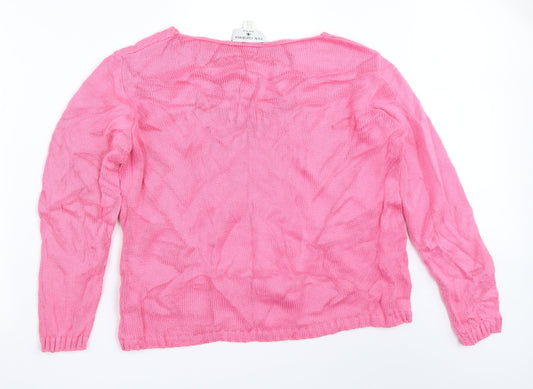 Womens UK Size 14 Rick Cardona Pink Pullover Jumper