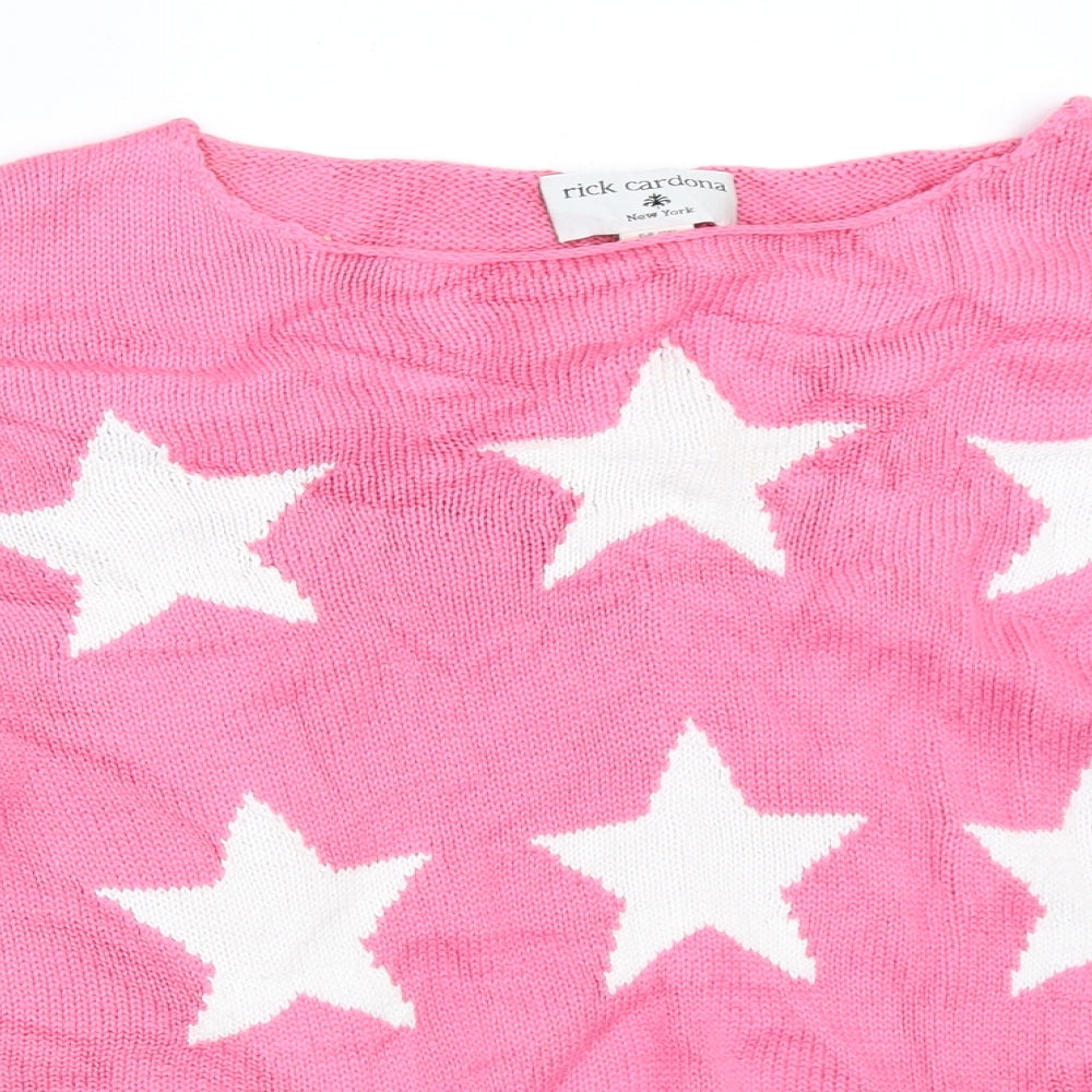 Womens UK Size 14 Rick Cardona Pink Pullover Jumper