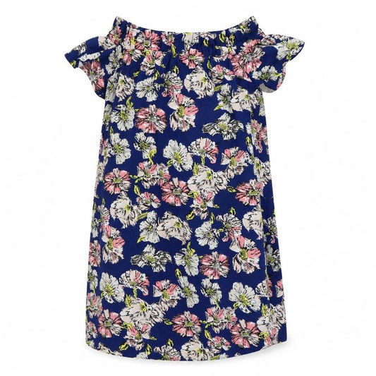 Front view of Atmosphere women’s blue floral shift, size UK 10