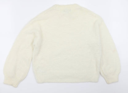 Womens UK Size S New Look Ivory Pullover Jumper