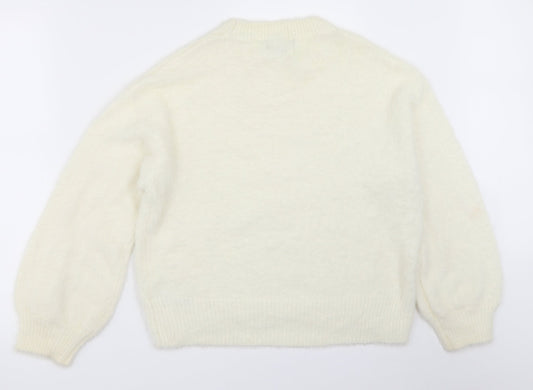 Womens UK Size S New Look Ivory Pullover Jumper