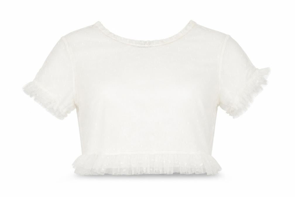 Womens UK Size 6 PRETTYLITTLETHING White Cropped Blouse