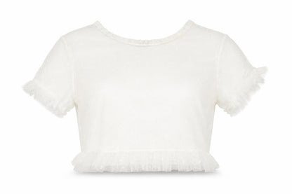 Womens UK Size 6 PRETTYLITTLETHING White Cropped Blouse