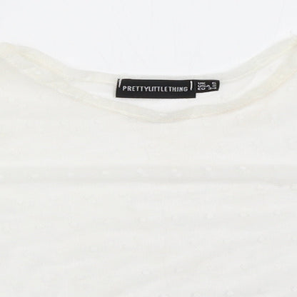 Womens UK Size 6 PRETTYLITTLETHING White Cropped Blouse