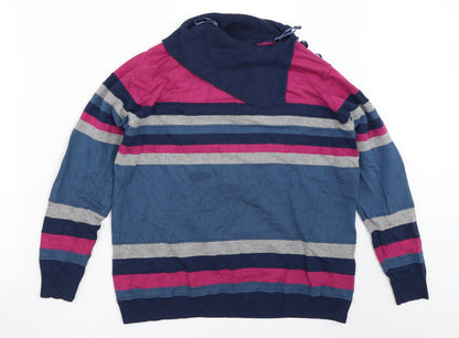 Country Casuals Womens Blue Striped  Pullover Jumper Size M