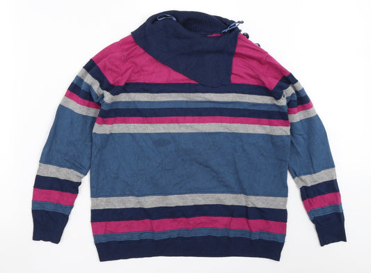 Country Casuals Womens Blue Striped  Pullover Jumper Size M