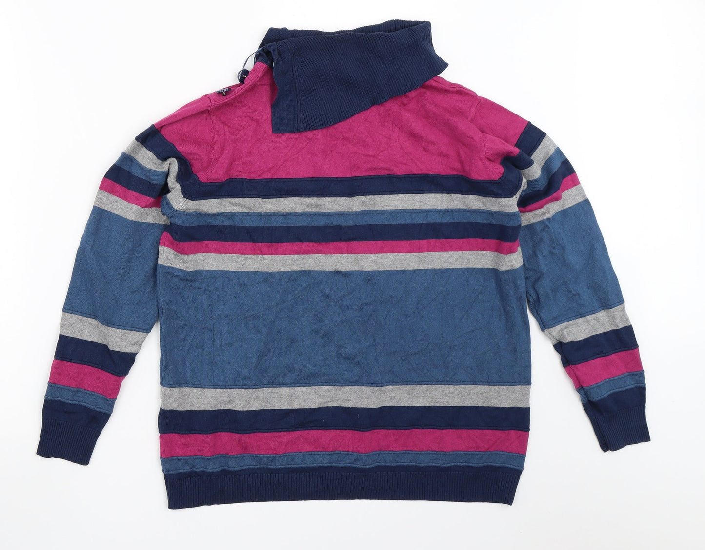 Country Casuals Womens Blue Striped  Pullover Jumper Size M