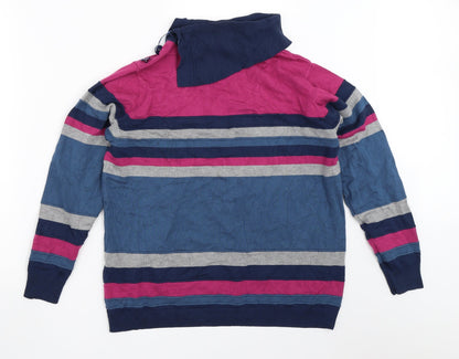 Country Casuals Womens Blue Striped  Pullover Jumper Size M