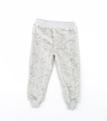 NEXT Girls Grey Solid Fleece Cami Pyjama Pants Size 2 Years