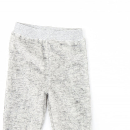 NEXT Girls Grey Solid Fleece Cami Pyjama Pants Size 2 Years