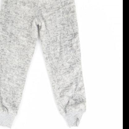 NEXT Girls Grey Solid Fleece Cami Pyjama Pants Size 2 Years