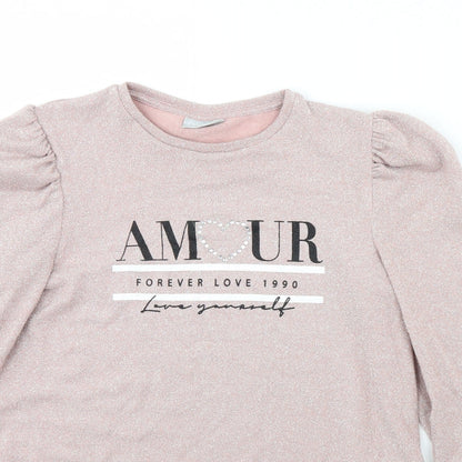 I Love Girls Wear Girls Pink   Pullover Jumper Size 12 Years  - Amour