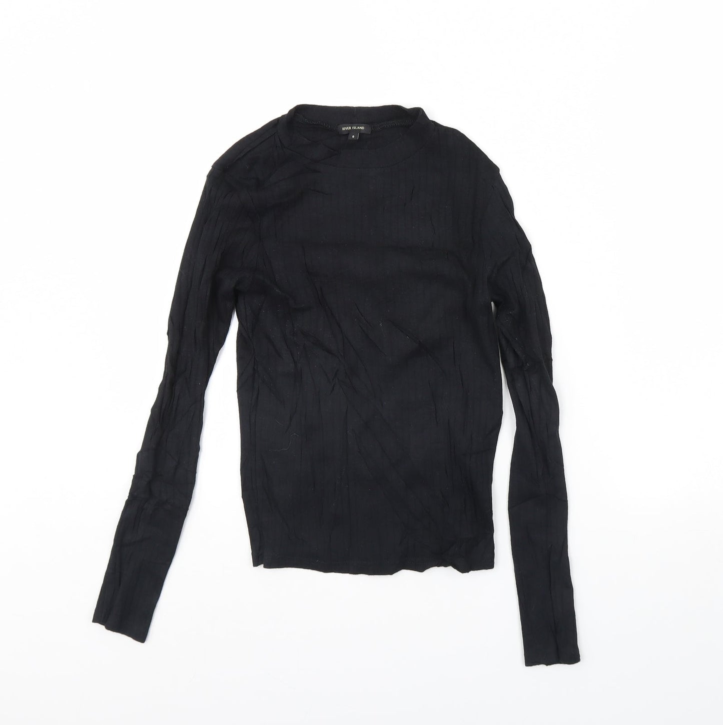 Womens UK Size 8 River Island Black Basic Blouse
