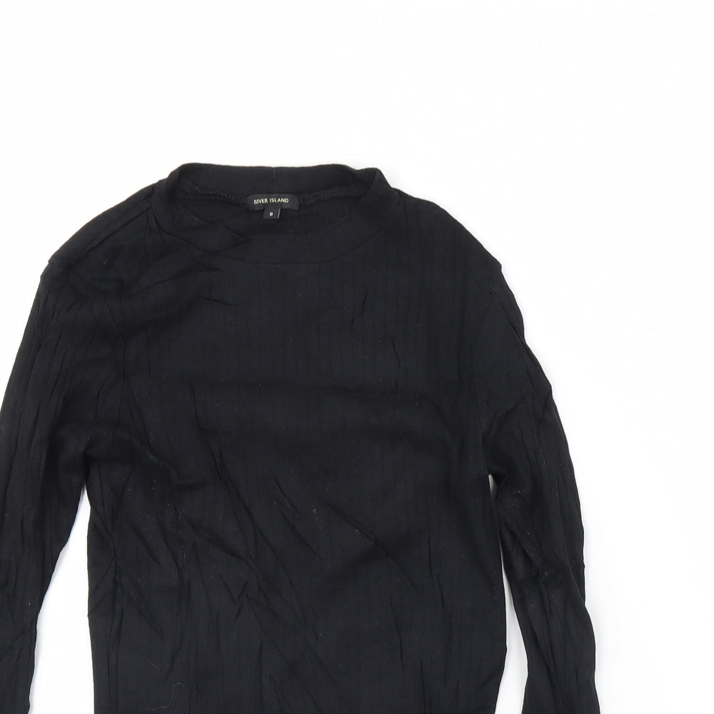 Womens UK Size 8 River Island Black Basic Blouse