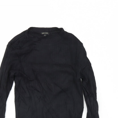 Womens UK Size 8 River Island Black Basic Blouse