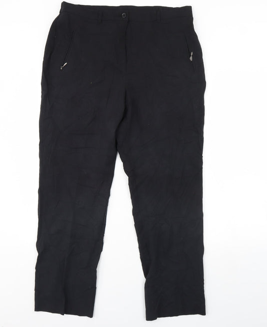 Womens UK Size 16 m&s Regular Fit  Black Trousers