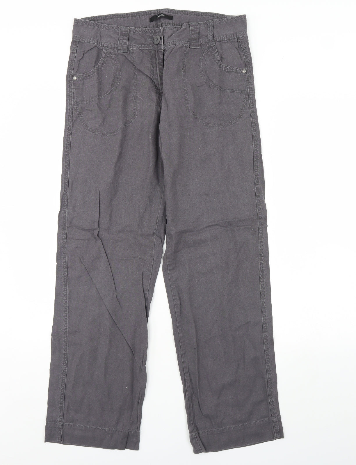 George Womens Grey   Trousers  Size 10 L28 in