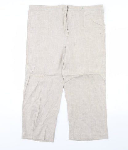 Womens UK Size 40 in Preworn Regular Fit  Beige Trousers