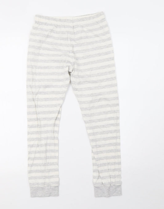 F&F Girls White Striped   Pyjama Pants Size 10-11 Years
