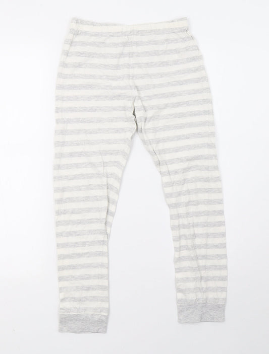 F&F Girls White Striped   Pyjama Pants Size 10-11 Years