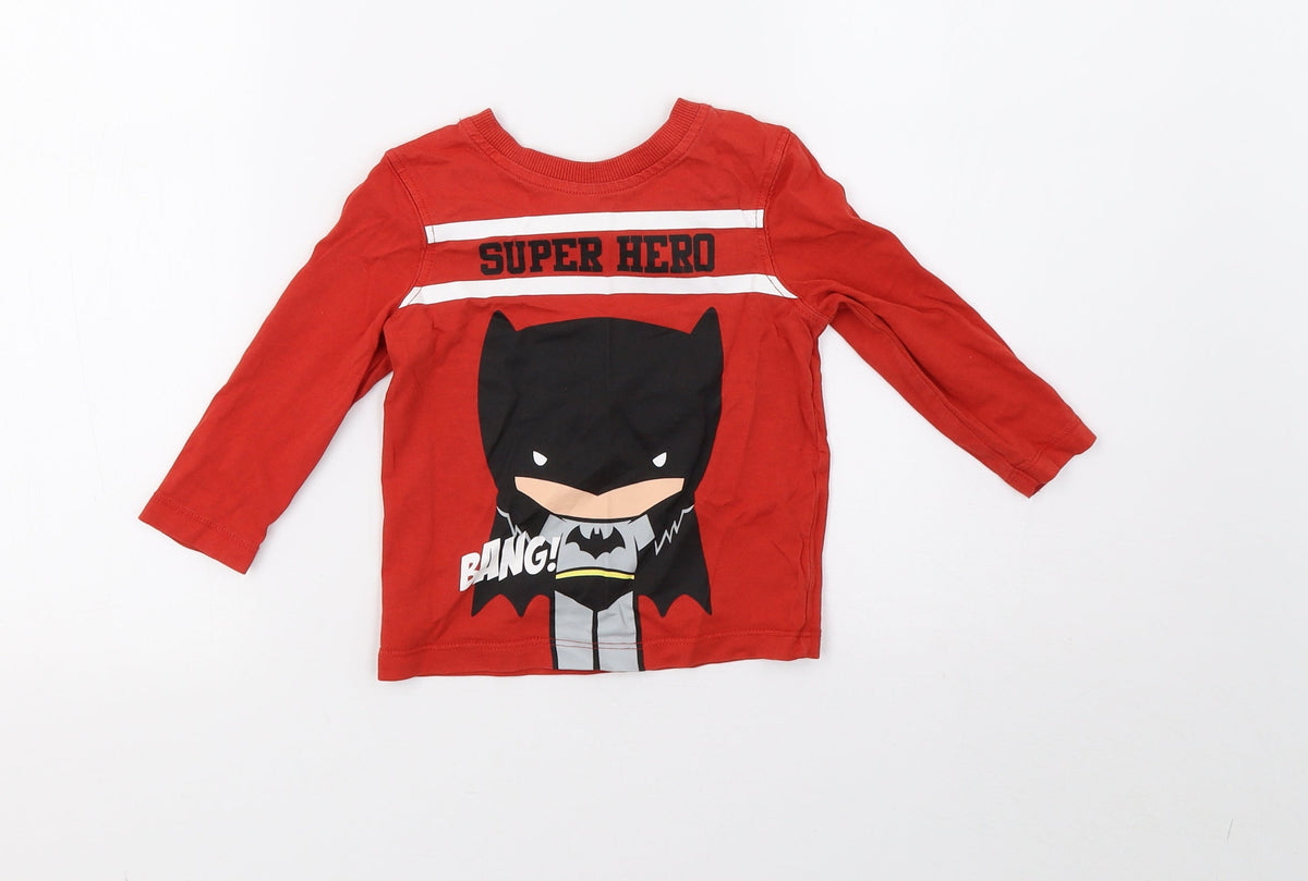 George Boys Red    Pyjama Top Size 24 Months