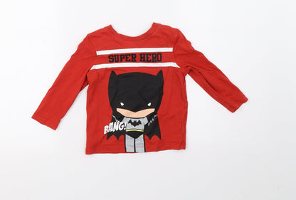 George Boys Red    Pyjama Top Size 24 Months