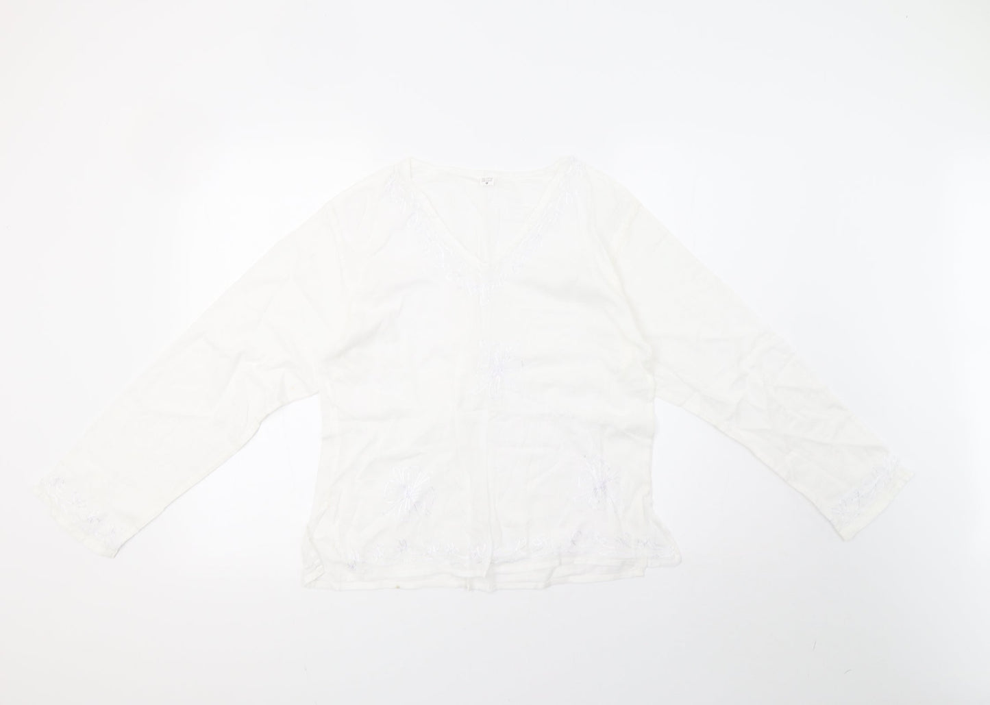 Womens UK Size M Preworn White Basic Blouse