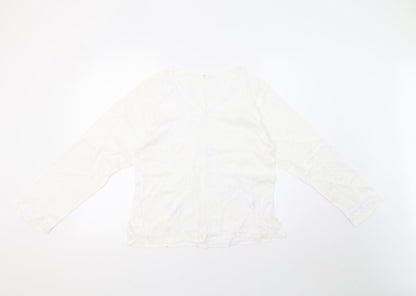 Womens UK Size M Preworn White Basic Blouse